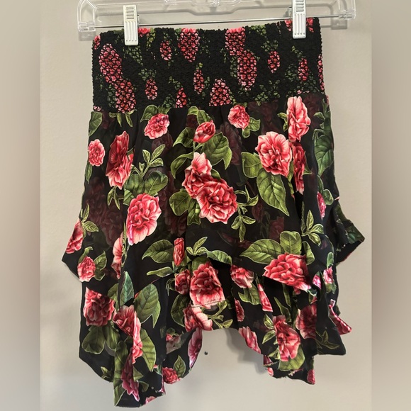 Alice + Olivia ​Zarya Asymmetrical Smocked Mini Skirt Size 0 NWT - Picture 11 of 11